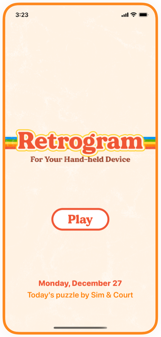 Screenshot of Retrogram welcome screen