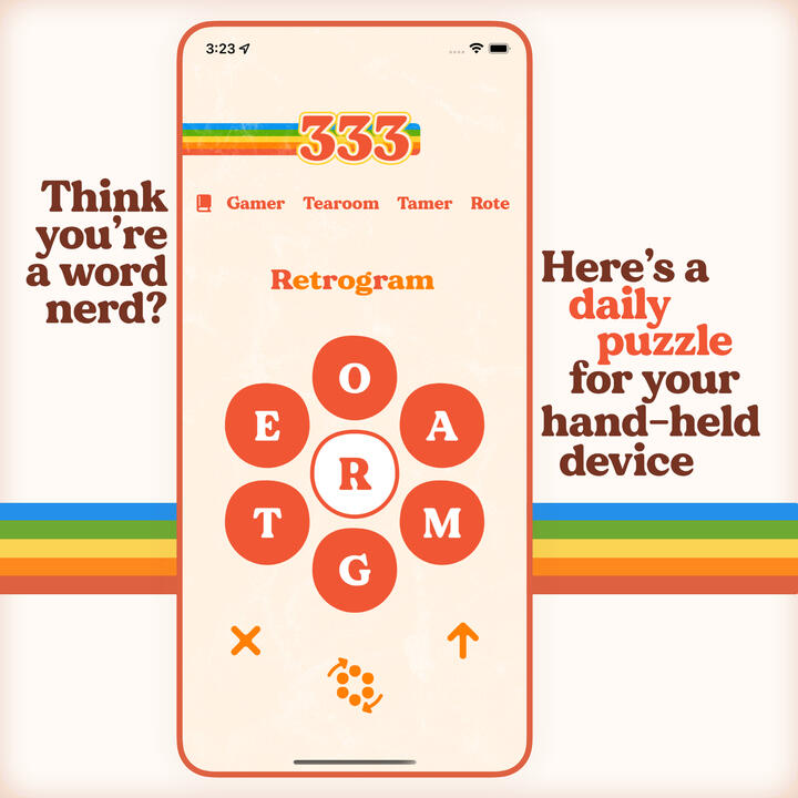 Square image showing Retrogram game screen