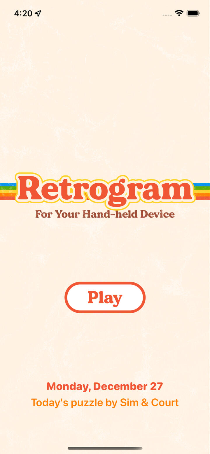 Screenshot of Retrogram Home Screen
