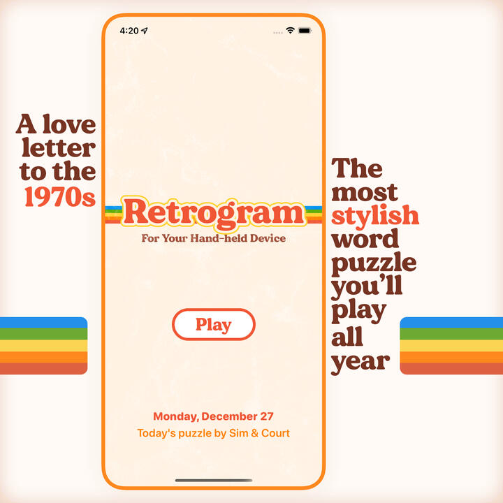Square image showing Retrogram home screen
